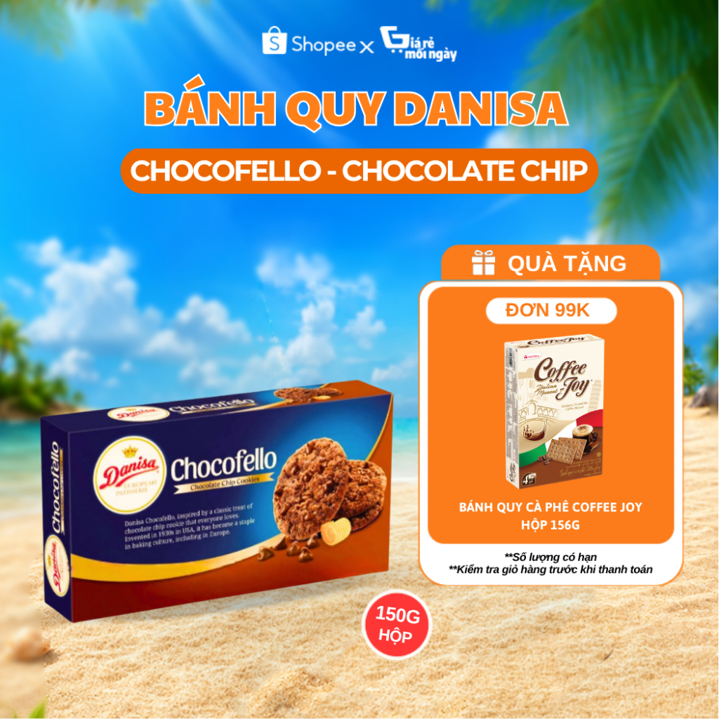 Bánh Quy Danisa Chocofello Chocolate Chip Hộp 150Gram