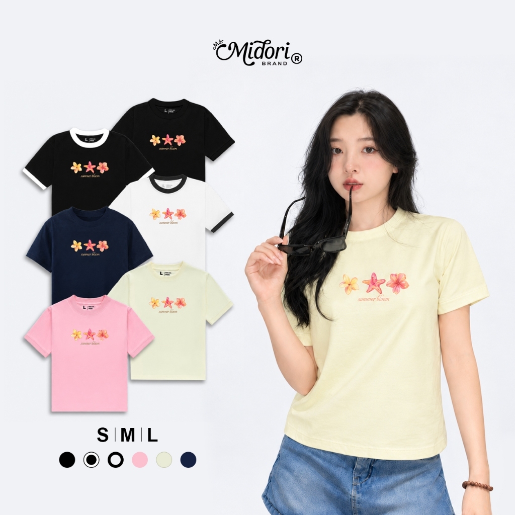 Áo Thun Nam Nữ Baby Tee SUMMER FLOWERS Chất Cotton Thoáng Mát Mặc Hằng Ngày Đi…