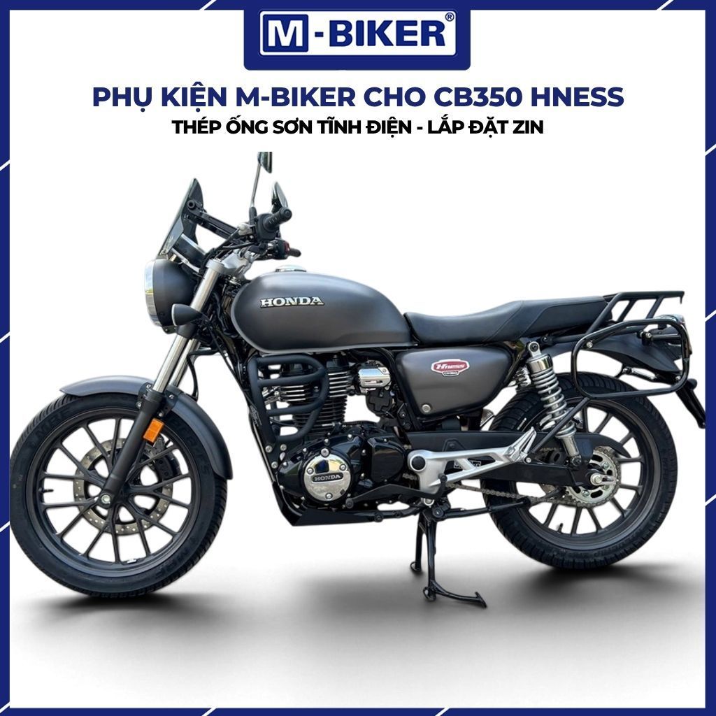 Phụ Kiện CB350 Hness, Baga sau, Chống đổ, Ốp gầm CB350 chất liệu thép cao cấp, phụ kiện M-Biker
