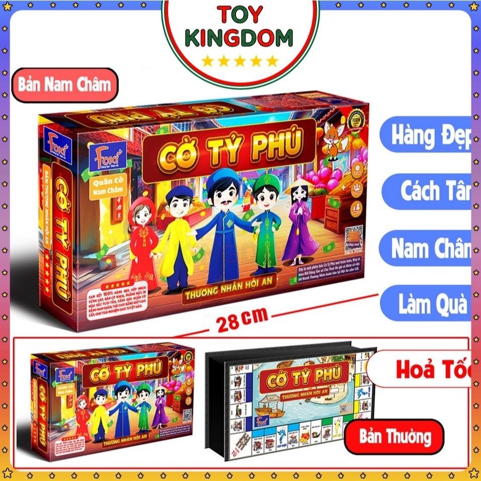 [Foxi] Cờ Tỷ Phú Nam Châm Thương Nhân Hội An Foxi Size Lớn Cờ Tỉ Phú Đồ Chơi Trí Tuệ Trẻ Em