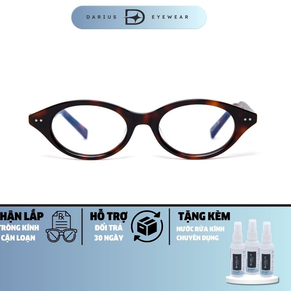 Gọng kính cận nữ oval MM111 đẹp thời trang 2025 tròng kính chống tia UV cao cấp DARIUS DGM265