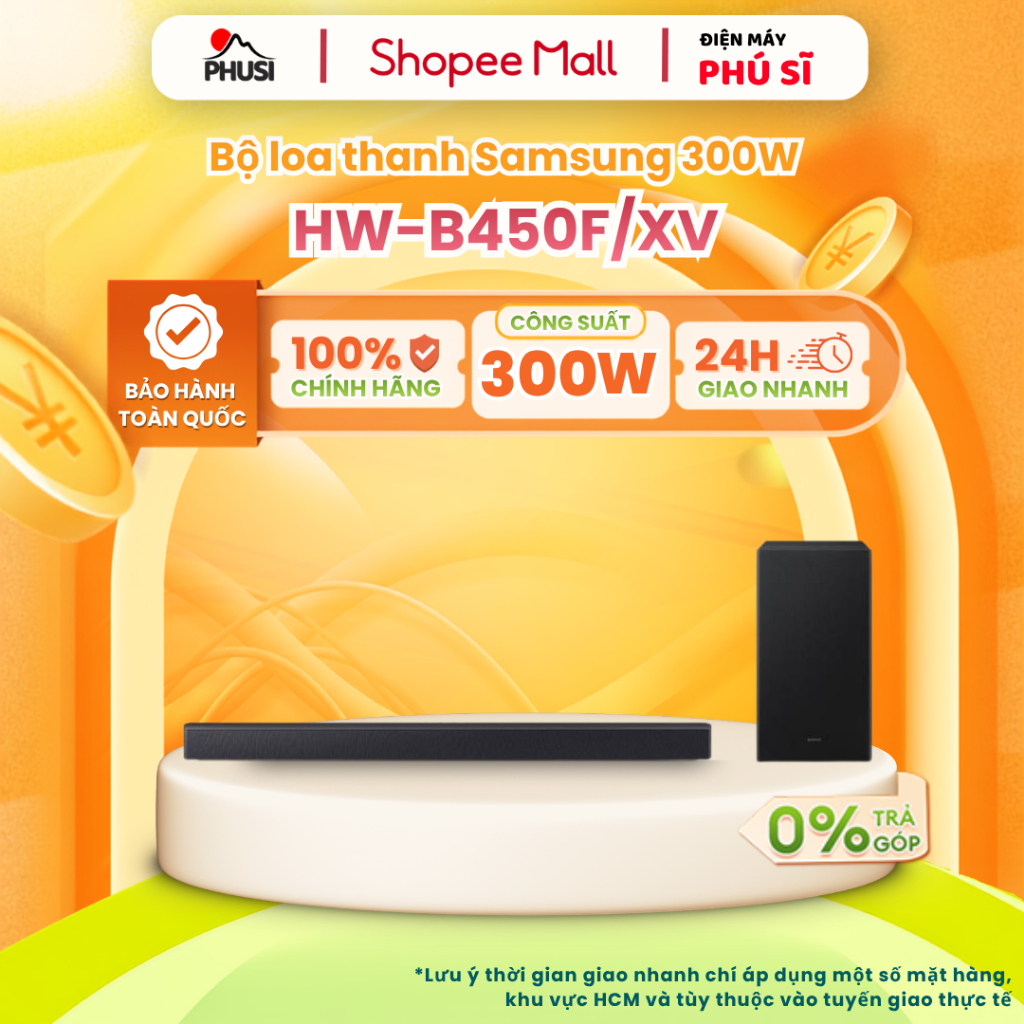 HW-B450F/XV [GIAO HCM] Bộ loa thanh Samsung HW-B450F/XV 300W - CHÍNH HÃNG