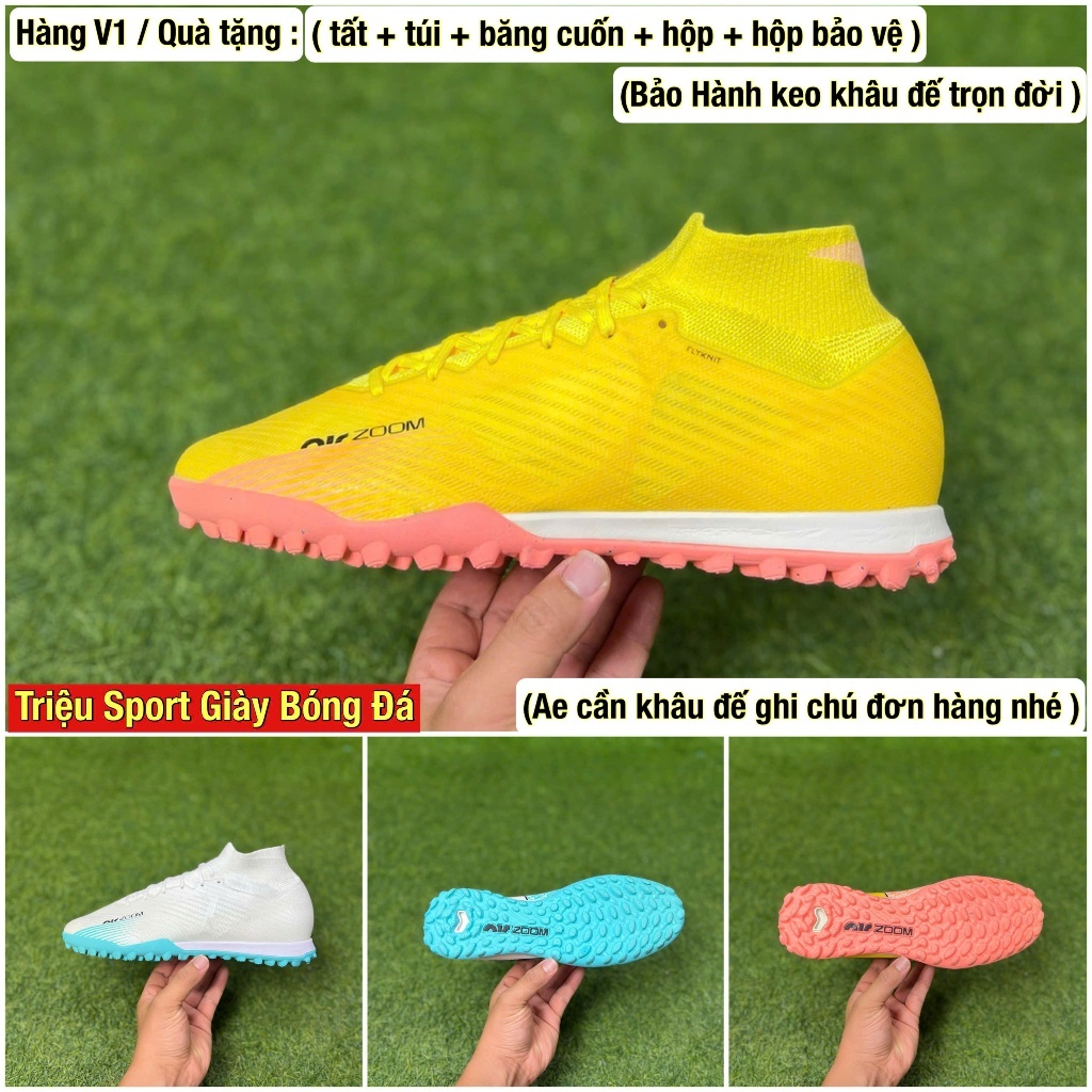 [ SALE GIÀY MỚI - CỔ CAO - V1 ] giày đá bóng sân nhân tạo mer superfly 10 elite tf ( quà tặng như tr