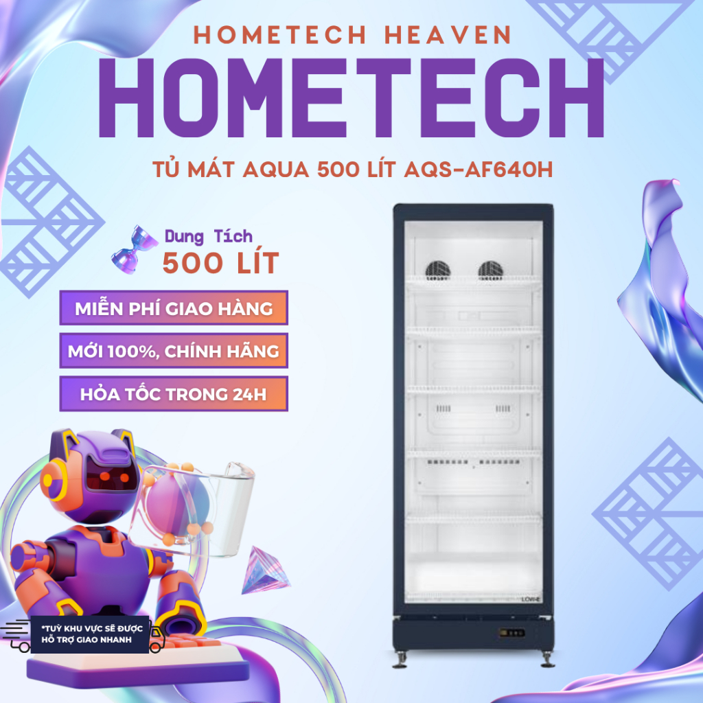AQS-AF640H [GIAO HÀNG MIỄN PHÍ HCM] Tủ mát Aqua 500 lít AQS-AF640H - CHÍNH HÃNG, MỚI