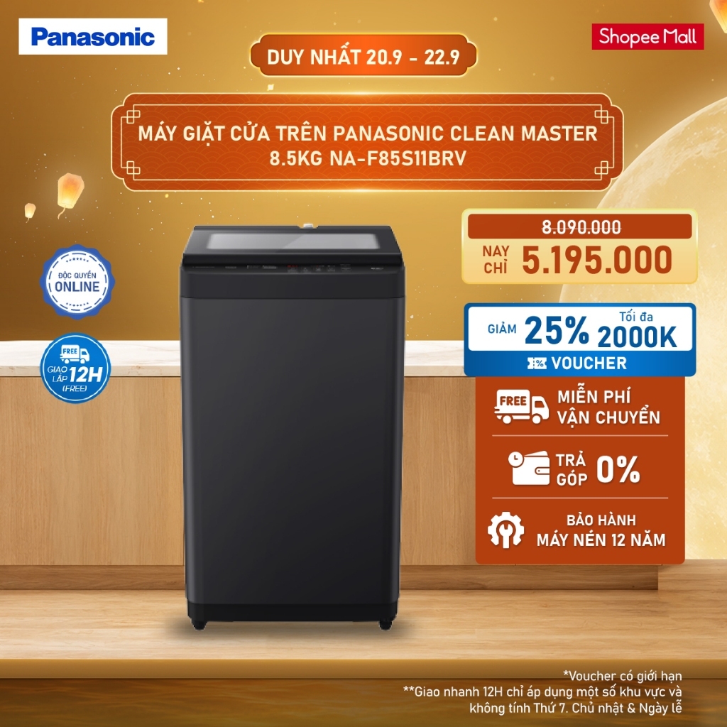 Máy Giặt Cửa Trên Panasonic CLEAN MASTER 8.5KG NA-F85S11BRV