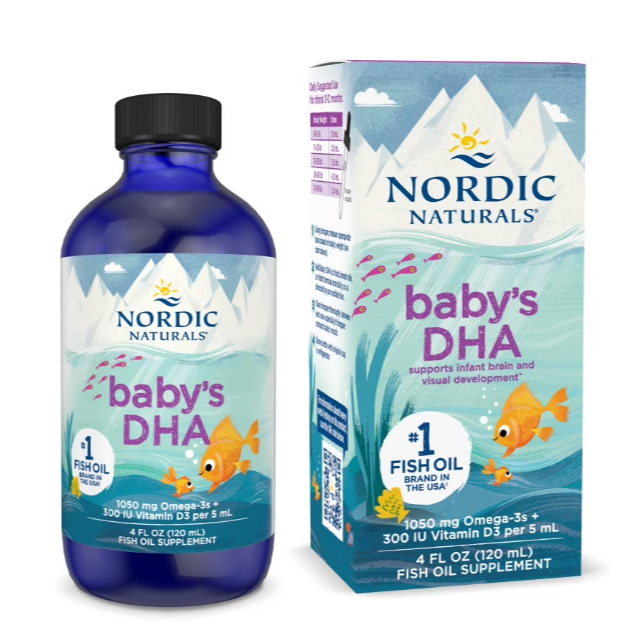 Nordic Naturals - Baby's DHA 1050mg kèm D3 Siro dầu cá cho bé sơ sinh đến 1 tuổi - 120ml