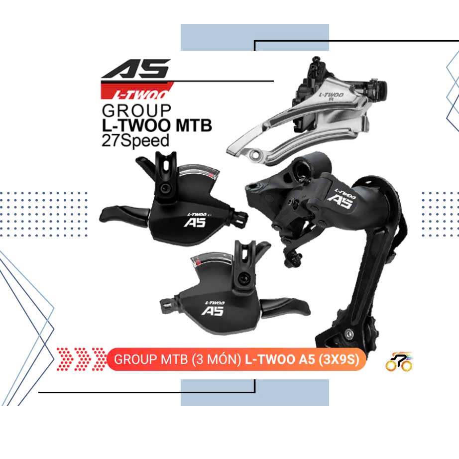 BỘ GROUP XE ĐẠP - LTWOO A5 - MTB 27 TỐC ĐỘ - LÍP THẢ (3 MÓN)