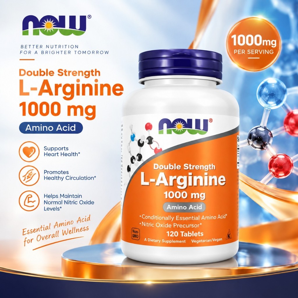 【Nhập khẩu từ Mỹ】Viên uống NOW Foods L-Arginine 1000mg 120 Viên