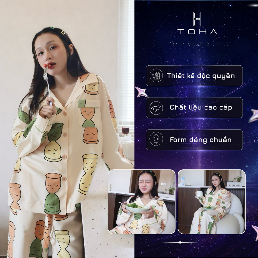 [NEW COLLECTION] TOHA Pajama Unisex Cao Cấp Mặc Nhà, Đi Chơi Mùa Hè Thấm Hút Tốt - SLOW TIME PAJAMA