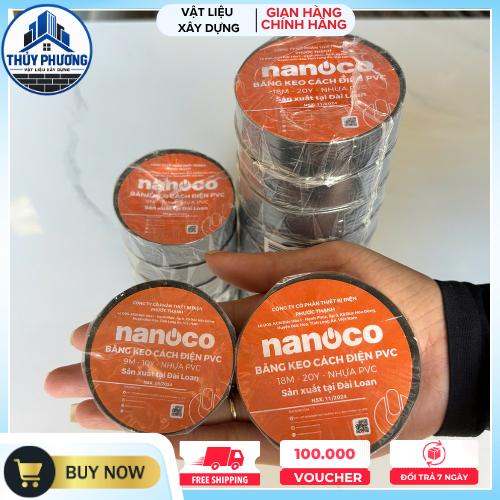 [HÀNG CHÍNH HÃNG] Băng Keo Cách Điện Nanoco FKPT20BK - 20 YARD màu đen Siêu Rẻ