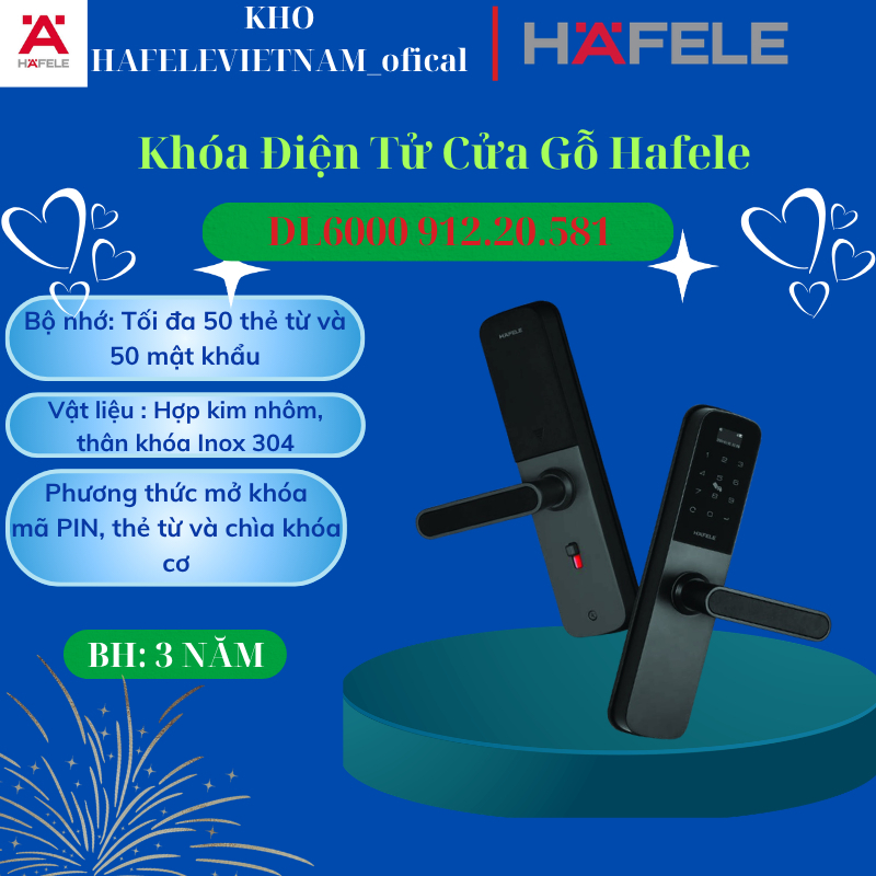 Khóa Điện Tử DL6000 Hafele 912.20.581