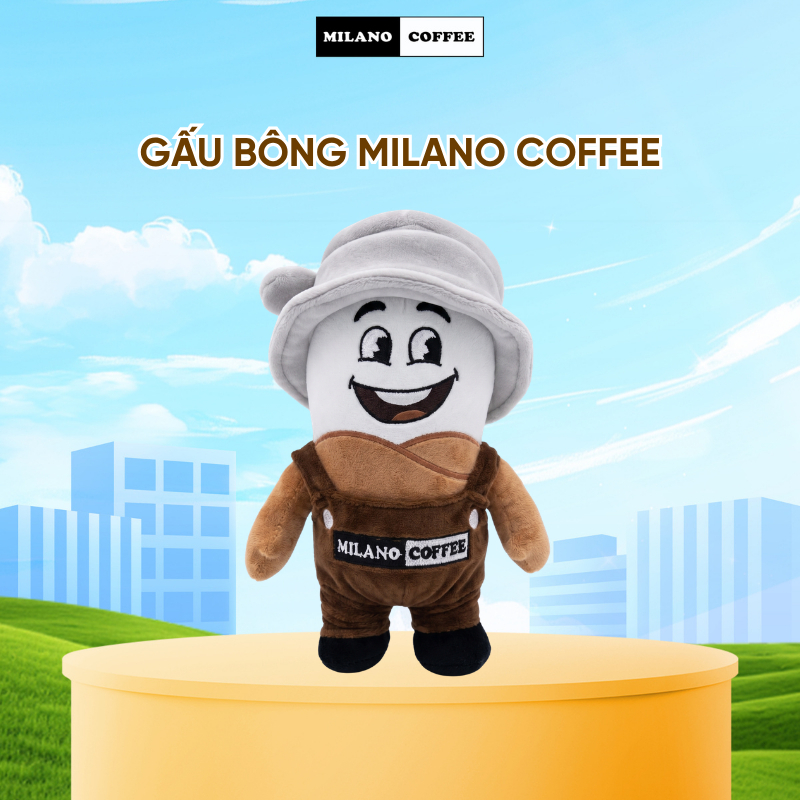 Gấu Bông Milano Coffee - Thú nhồi bông Mascot size 20cm