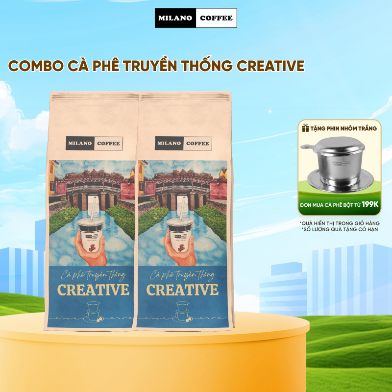 Combo 2 gói Cà phê Milano loại Truyền Thống Creative 250g