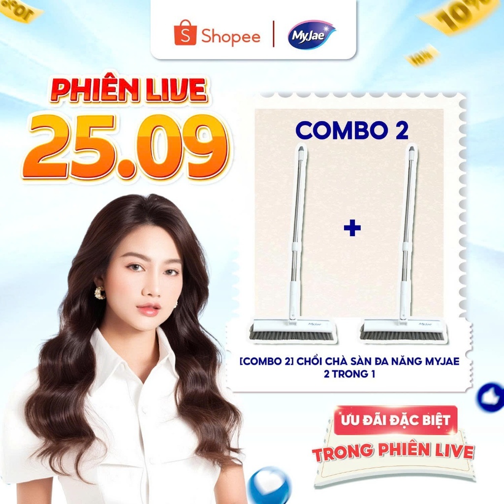 [DIỆP LÊ 24.9-25.9] Chổi lau sàn 2 trong 1 MyJae làm sạch hiệu quả