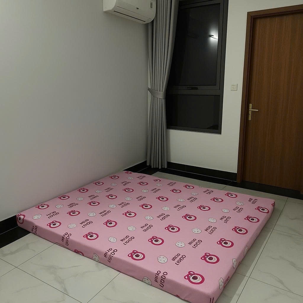 Ga Trải Giường 1M2X1M9 Vải cotton poly mềm mịn-mẫu kitty ôm dâu