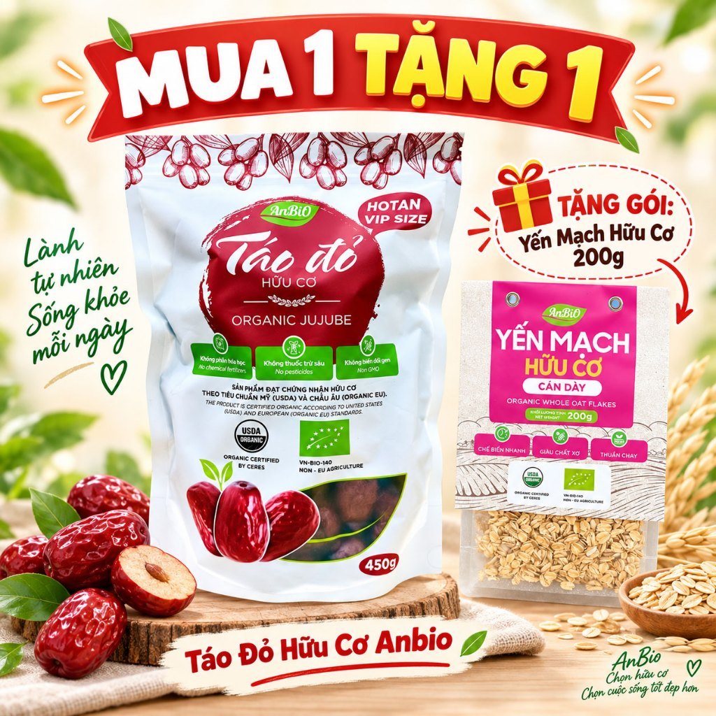[ AnBiO ] Táo Đỏ HOTAN ( Size VIP ) Tân Cương Hữu Cơ Anbio 450g - Không Đường, Không Chất Bảo Quản