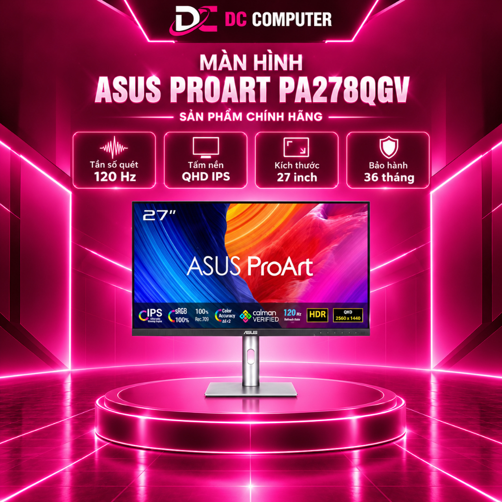 MÀN HÌNH ASUS PROART PA278QGV 27'' 120Hz | NEW| CHÍNH HÃNG| Bảo hành 36 tháng