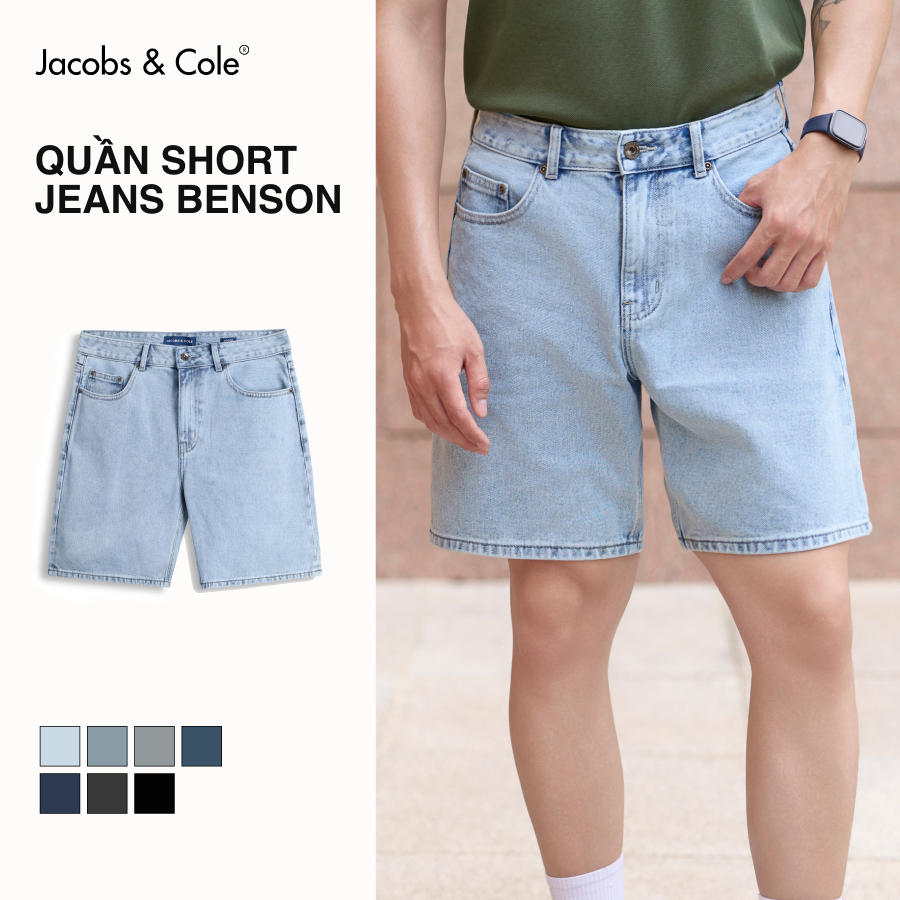 Quần short jean nam form loose BENSON denim cotton Jacobs & Cole