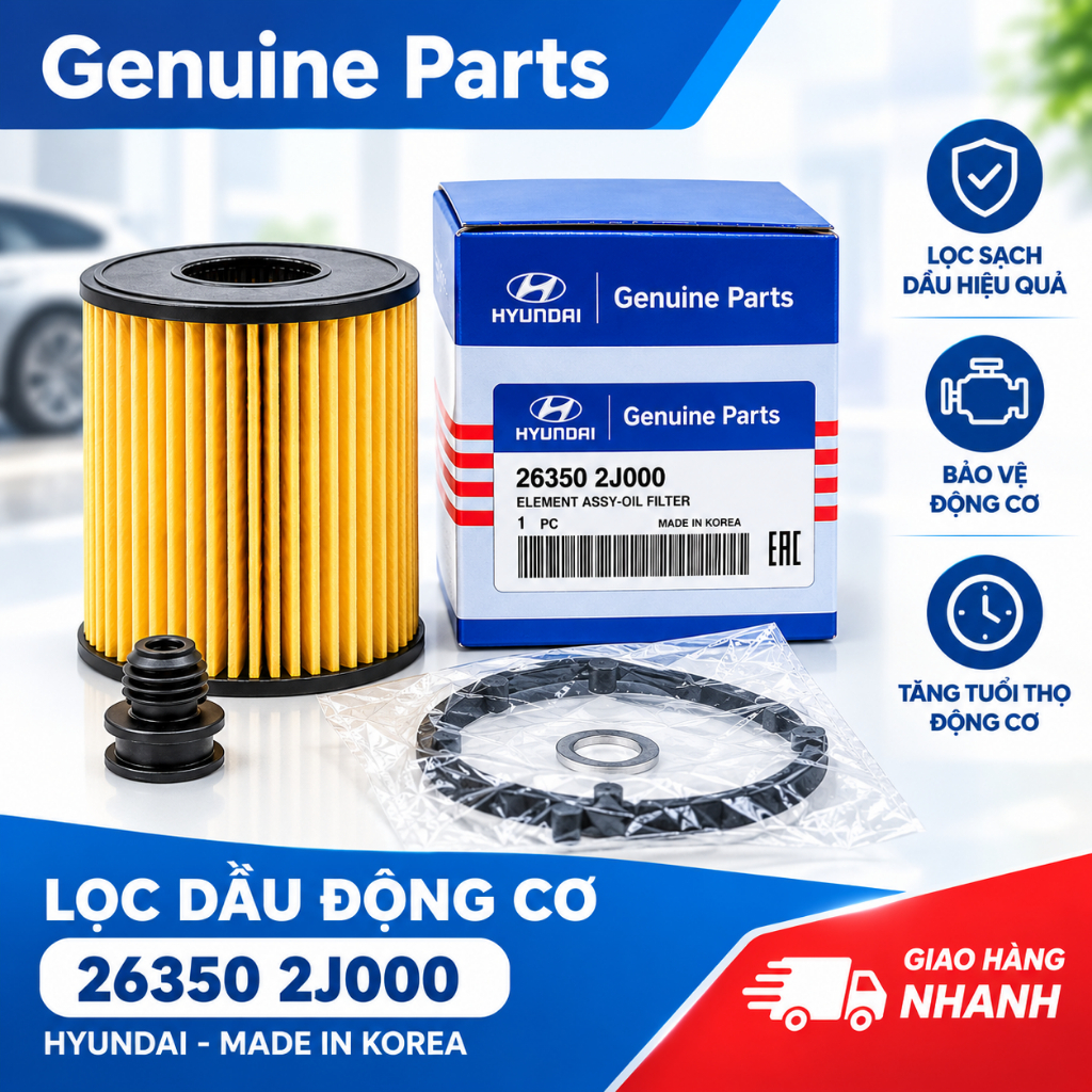 Lọc dầu - lọc nhớt động cơ chính hãng Hyundai 26350 2J000