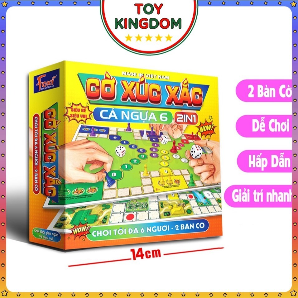 [Foxi] Cờ Xúc Xắc Cá Ngựa 6 Người Chơi Foxi Cờ Đua Ngựa Hàng Độc Đồ Chơi Trí Tuệ Trẻ Em Tư Duy