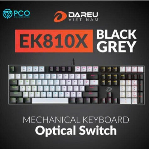 Bàn Phím Cơ DAREU EK810X Có Dây USB – Full Size, RGB Rainbow, Optical Switch, Keycap ABS