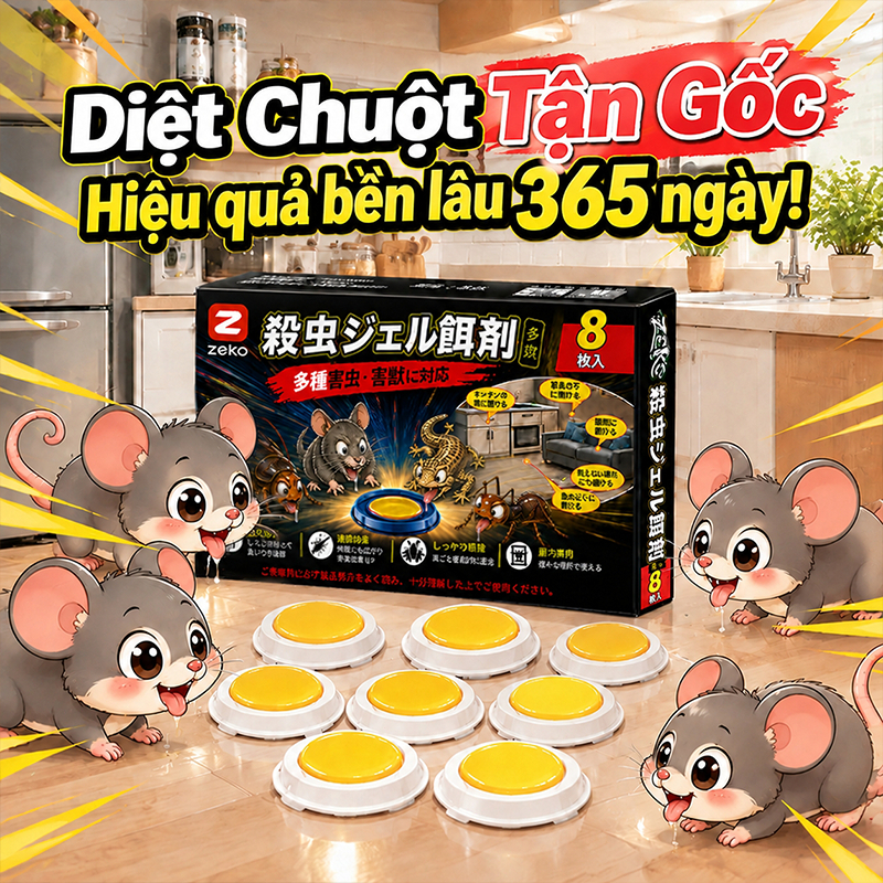 Không còn chuột trong nhà🐭thuốc diệt chuột thuốc chuột thuốc diệt chuột hiệu quả nhất 8 viên/hộp Hiệ