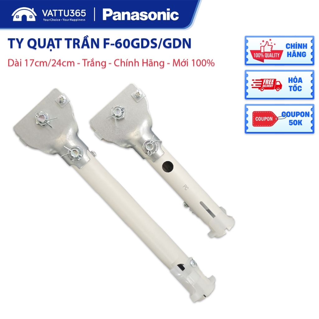 Ty quạt trần Panasonic F-60GDS/F-60GDN/F-60GDS-W 5 cánh | Hàng Chính Hãng, Sản xuất tại Việt Nam