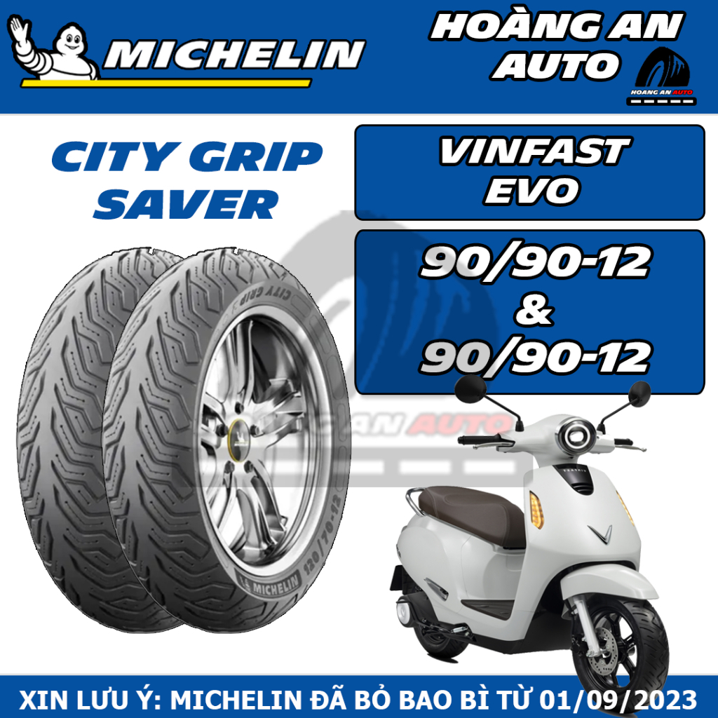(GRIP SAVER - VINFAST EVO) Vỏ lốp xe Michelin City Grip Saver cho xe điện size 90/90-12 & 90/90-12
