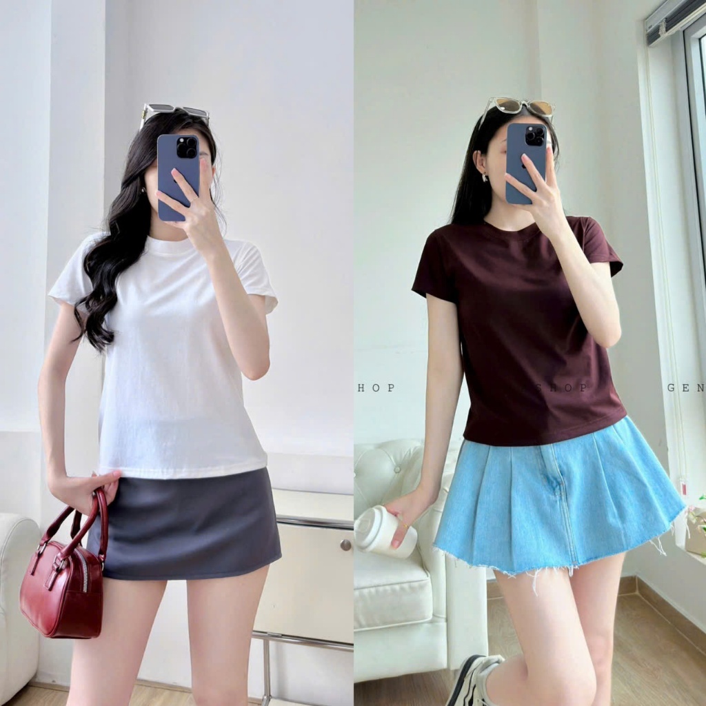 Áo thun baby tee trơn full bảng màu bst2027 dễ phối đồ
