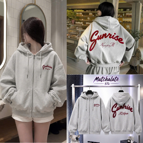 Áo Khoác Hoodie Zip Siêu Xinh NQ30 Sunrise Foorum Fom Boxy Nỉ NQ30 GRIND Form Rộng Nam Nữ Unisex