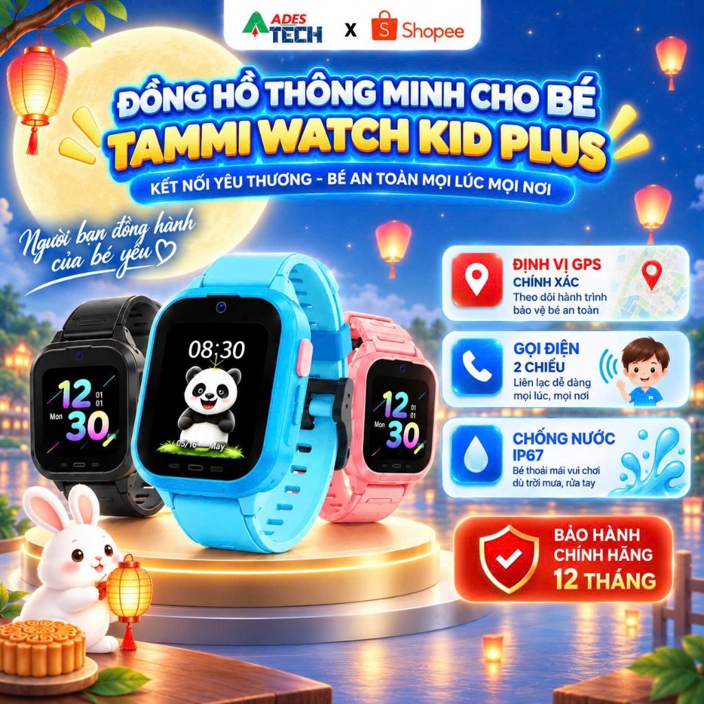 [Hỏa tốc HN] Đồng Hồ Thông Minh Cho Bé Tammi Watch Kid Plus Màn Hình 1.4" Pin 800mAh Camera 2.0MP, C