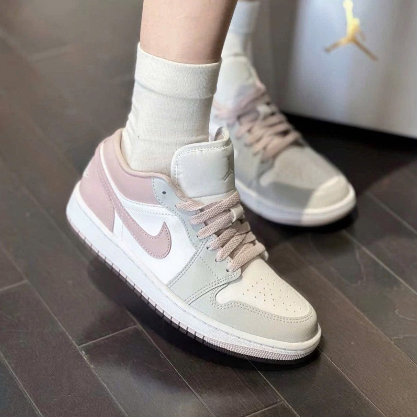[ CHÍNH HÃNG ] GIÀY JD1 LOW ' PARTICLE ROSE ' MÀU PASTEL HỒNG & XÁM