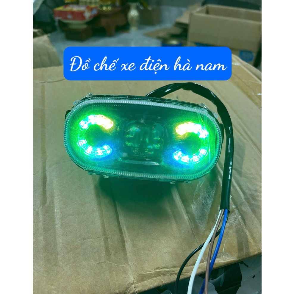 Đèn Trước Audi 7 Màu Xe Điện V1, K1, VC, Livo, Zevo,Nguồn Vào 12V (Audi Phải Đấu Lại Dây Mới Sử Dụng