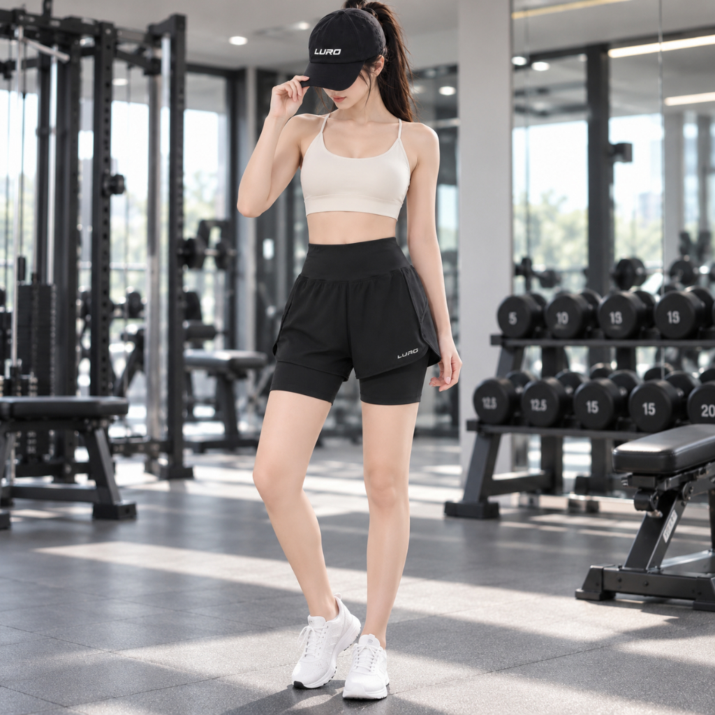 Q9L — Quần short tập nữ 2 lớp có túi 8