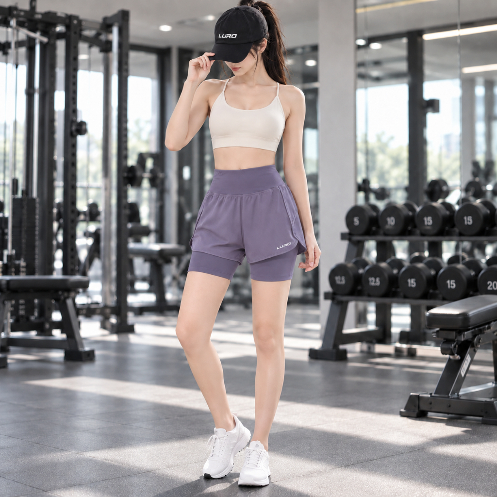 Q9L — Quần short tập nữ 2 lớp có túi 6