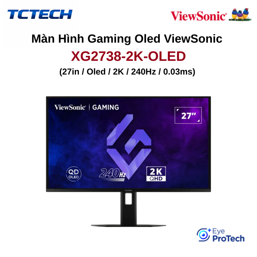 Màn hình chơi game Viewsonic 27inch XG2738-2K-OLED 240Hz, QD-OLED Chính Hãng