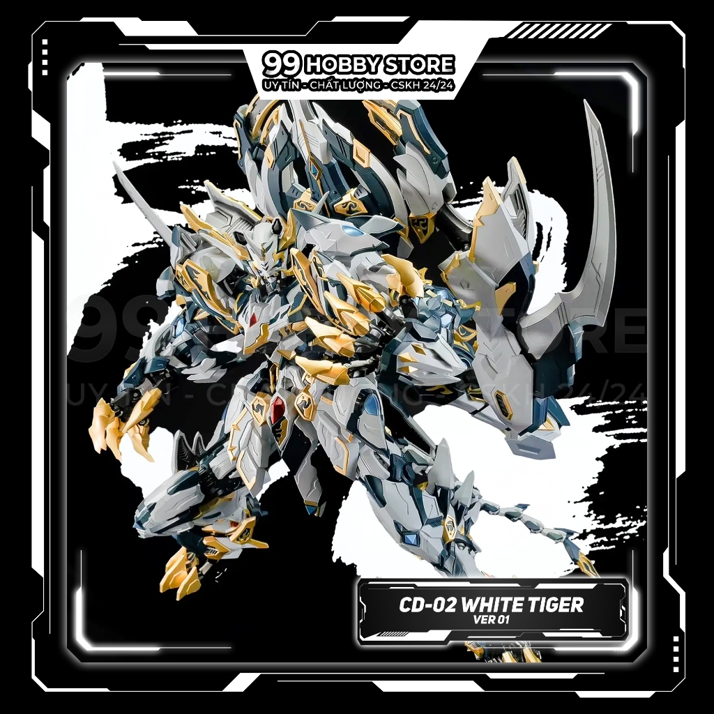 Mô Hình Metal Build 1/72 CD-02 Bạch Hổ - White Tiger CangDao (Tặng Base, phụ kiện, lắp sẵn)