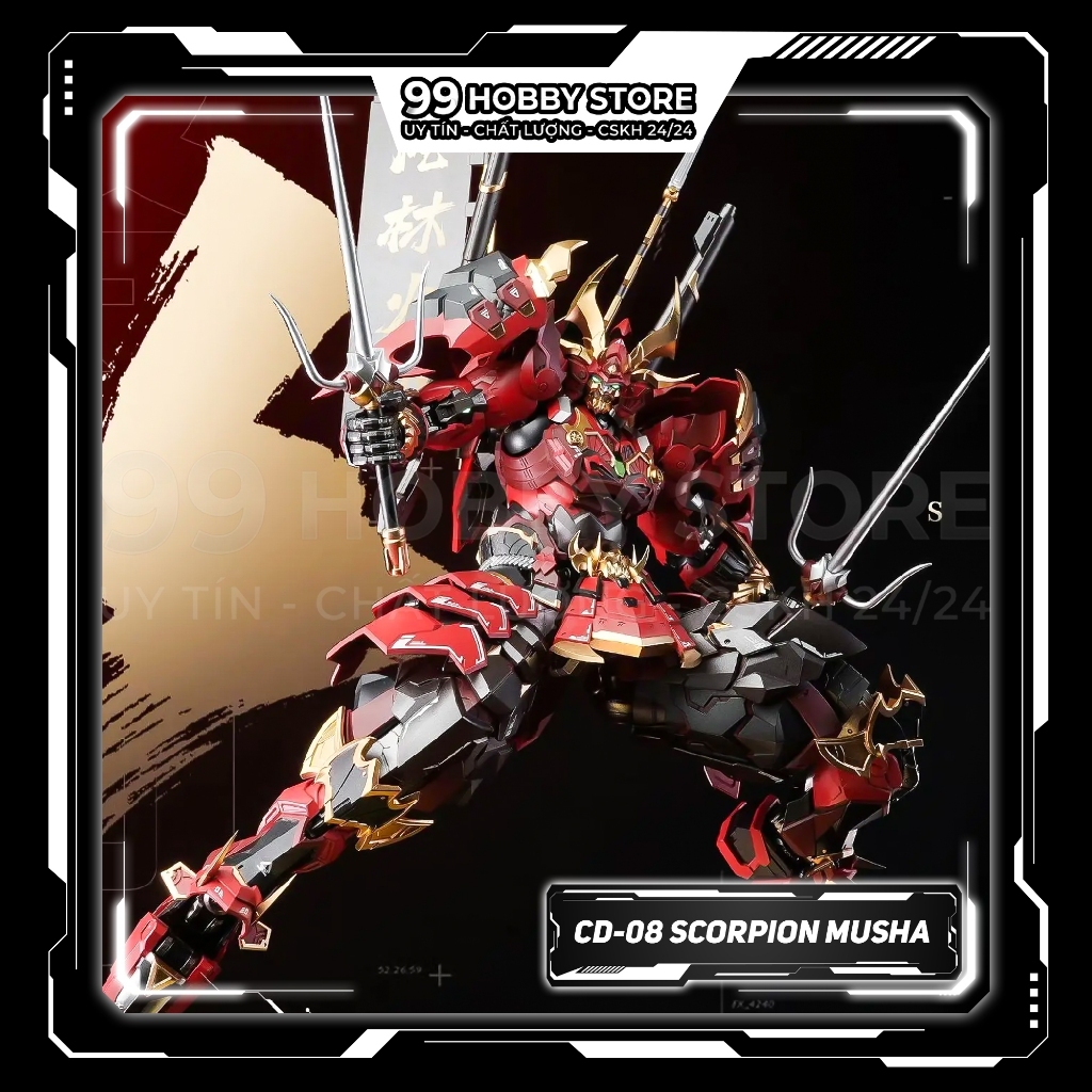 Mô Hình Metal Build 1/72 CD-08 Bọ Cạp Đỏ - Samurai Scorpion Musha CangDao (Tặng base, bọ cạp, tóc, l