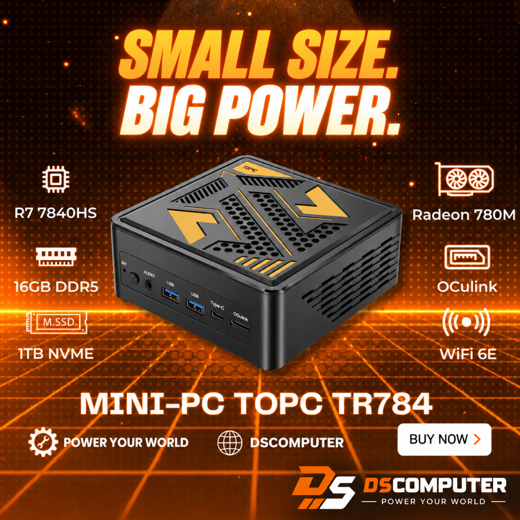 Mini-PC TOPC TR784 (R7 7840HS/ 32GB/ 1TB Nvme/ OCulink/ WiFI6E + Bluetooth 5.3) (Nhiều cấu hình lựa 