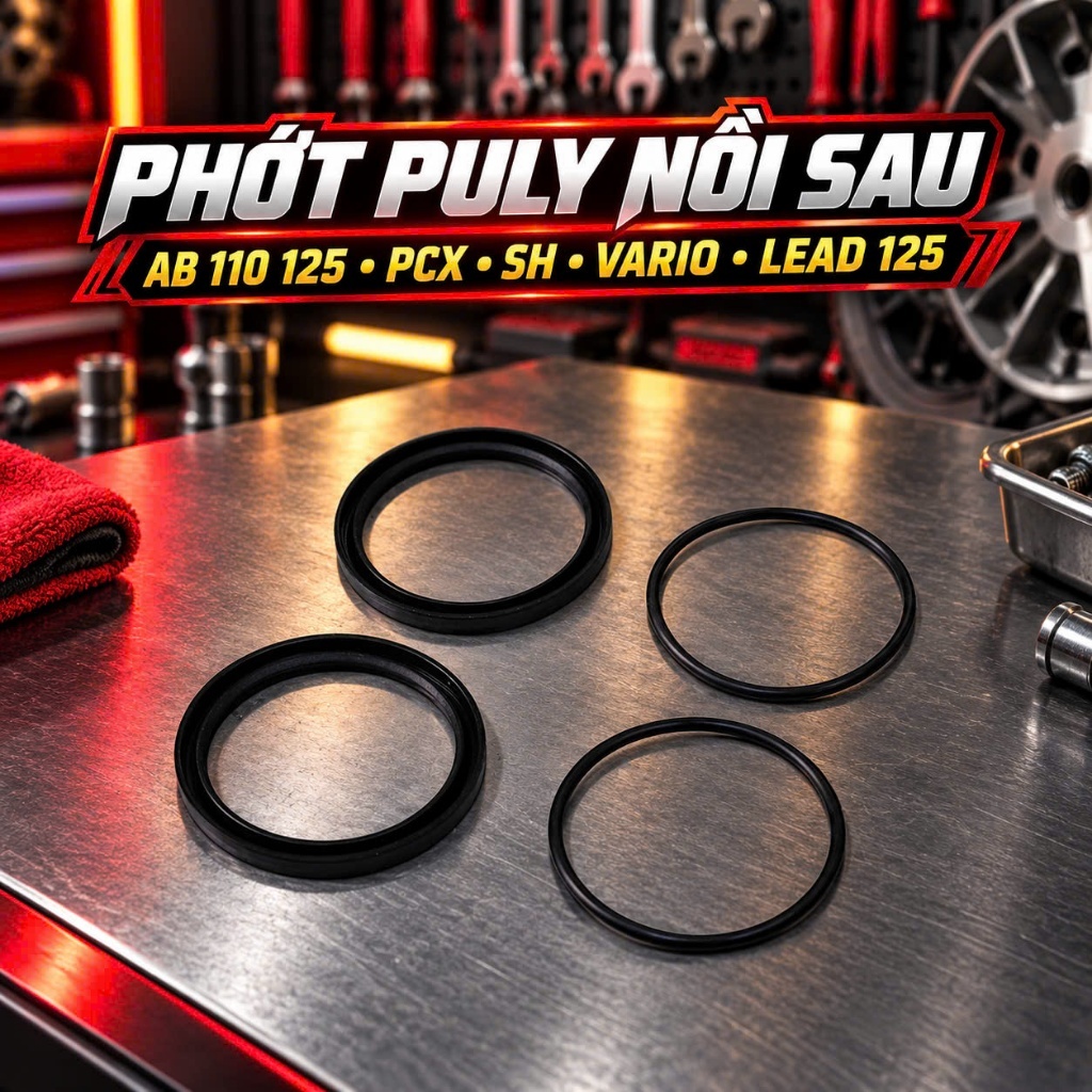 Bộ Sin Phốt Puly Nồi Sau Air Blade 110 125 150 Vario PCX SH Lead | Phốt Nồi Sau Xe Máy