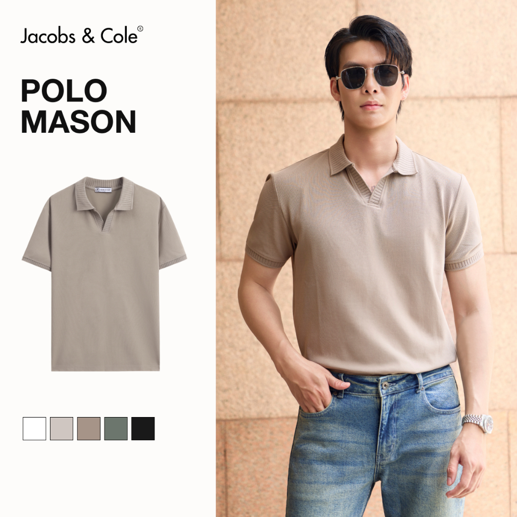 Áo Polo Nam Basic MASON Poly Spandex Cổ Polo Dệt Gân Tay Ngắn Jacobs & Cole