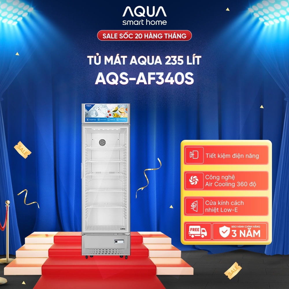 Tủ mát Aqua 235 Lít AQS-AF340S - Freeship toàn quốc