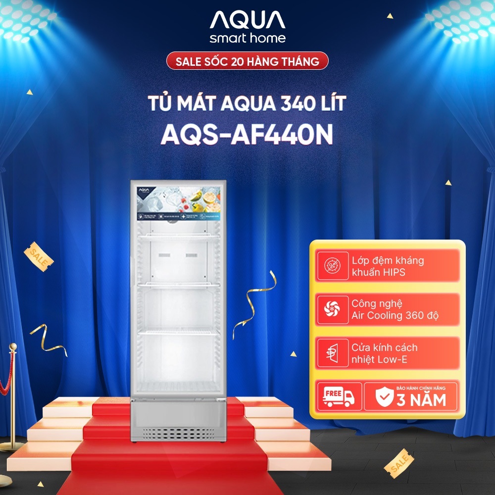 Tủ mát Aqua 320 Lít AQS-AF440N - Hàng chính hãng