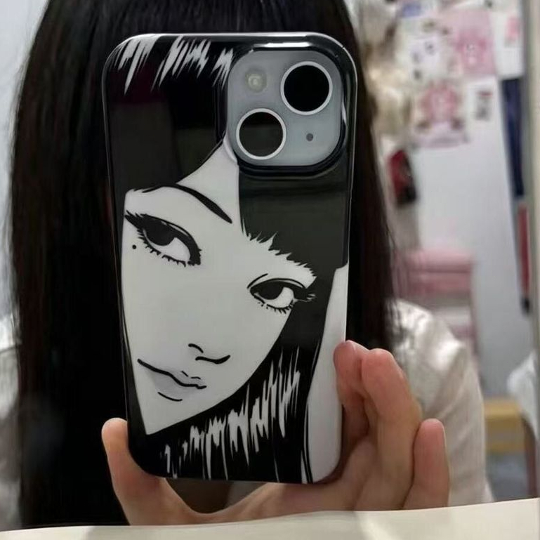 Ốp lưng họa Tomie mắt đen ít người biết nữ tính, dành cho iPhone16 13 17 ProMax 15 14 13