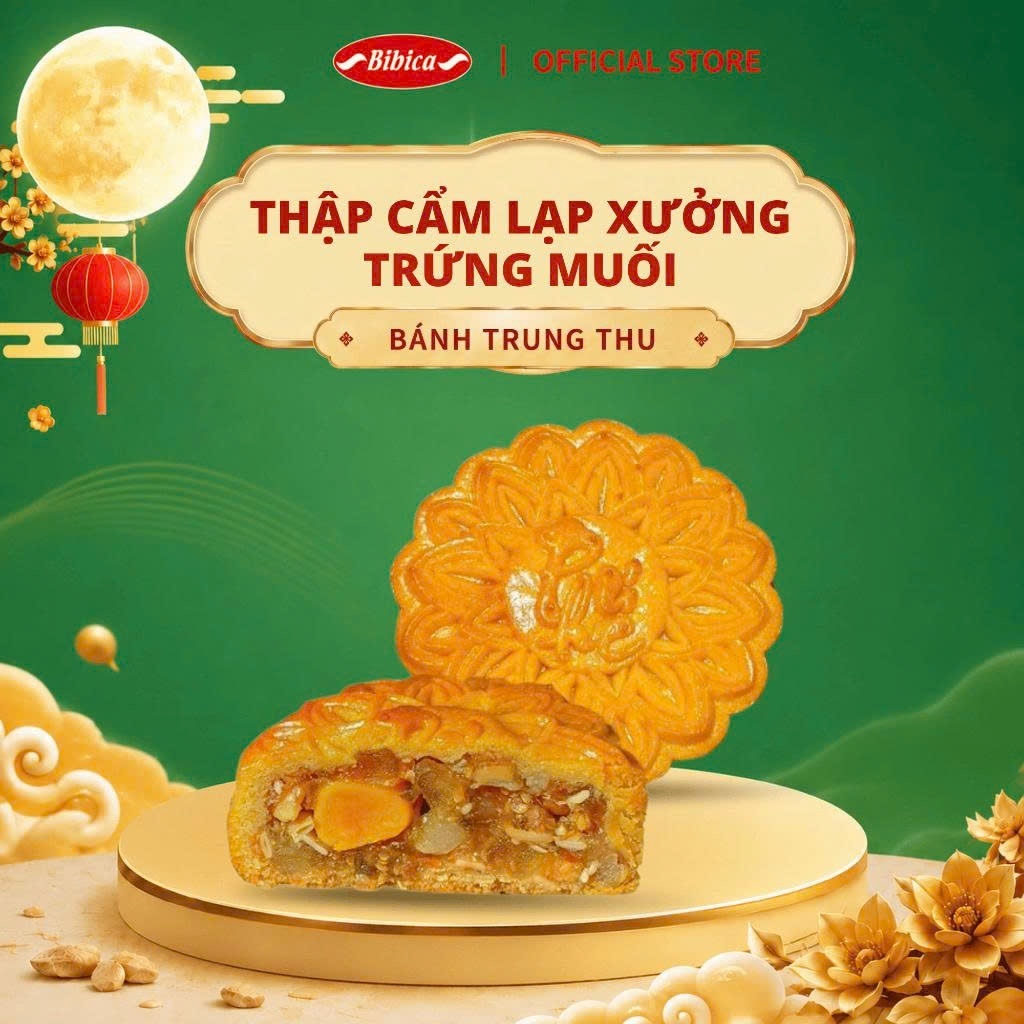 Bánh trung thu dinh dưỡng thập cẩm lạp xưởng 1 Trứng Bibica 150g (44A)