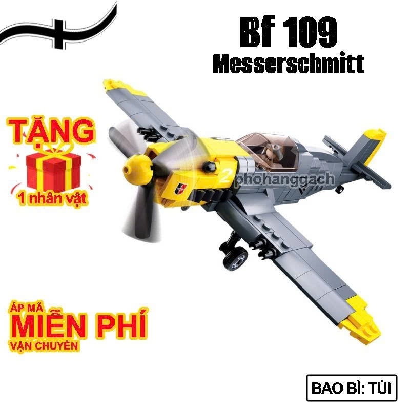 Mô hình lắp ghép Máy bay tiêm kích Bf109 QĐ Đức WW2