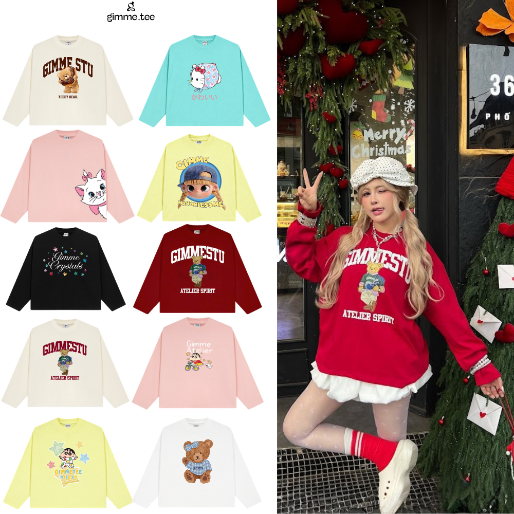 Áo Thun Tay Dài Form Boxy Cotton Xịn - BST GẤU - Premium Cotton 250gsm - Áo Longsleev Boxy Unisex - GMTD7