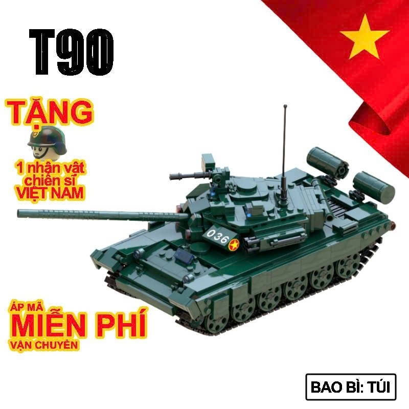 Mô hình lắp ghép Xe tăng T90 QĐND Việt Nam