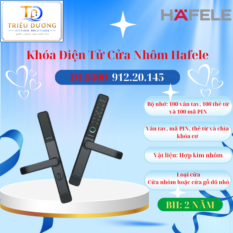Khóa Điện Tử Cửa Nhôm DL6600 Hafele 912.20.145