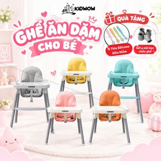 Ghế ăn dặm kidwow 2in1 cho bé bàn ăn dặm lắp 2 kiểu thấp-cao có dây đai an toàn